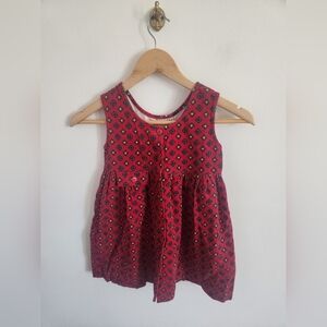 Vintage Samara Red Corduroy Button Down Dress Size 4